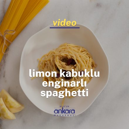 tabağın içindeki Limon Kabuklu Enginarlı Spaghetti