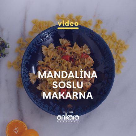 Tabağın içindeki Mandalina Soslu Makarna