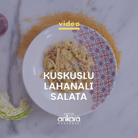 Tabağın içindeki Kuskuslu Lahanalı Salata