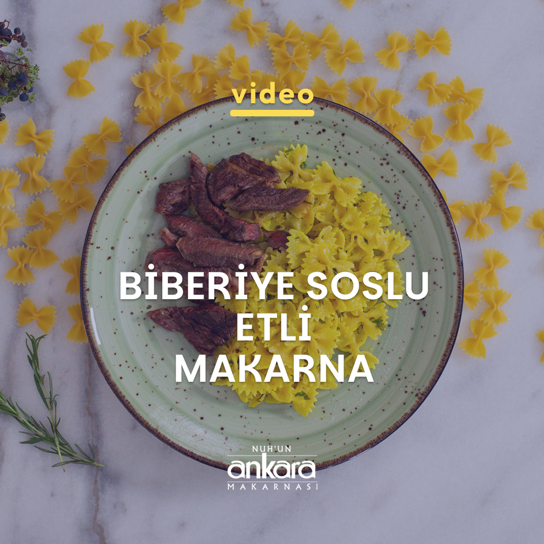 Biberiye Soslu Etli Makarna